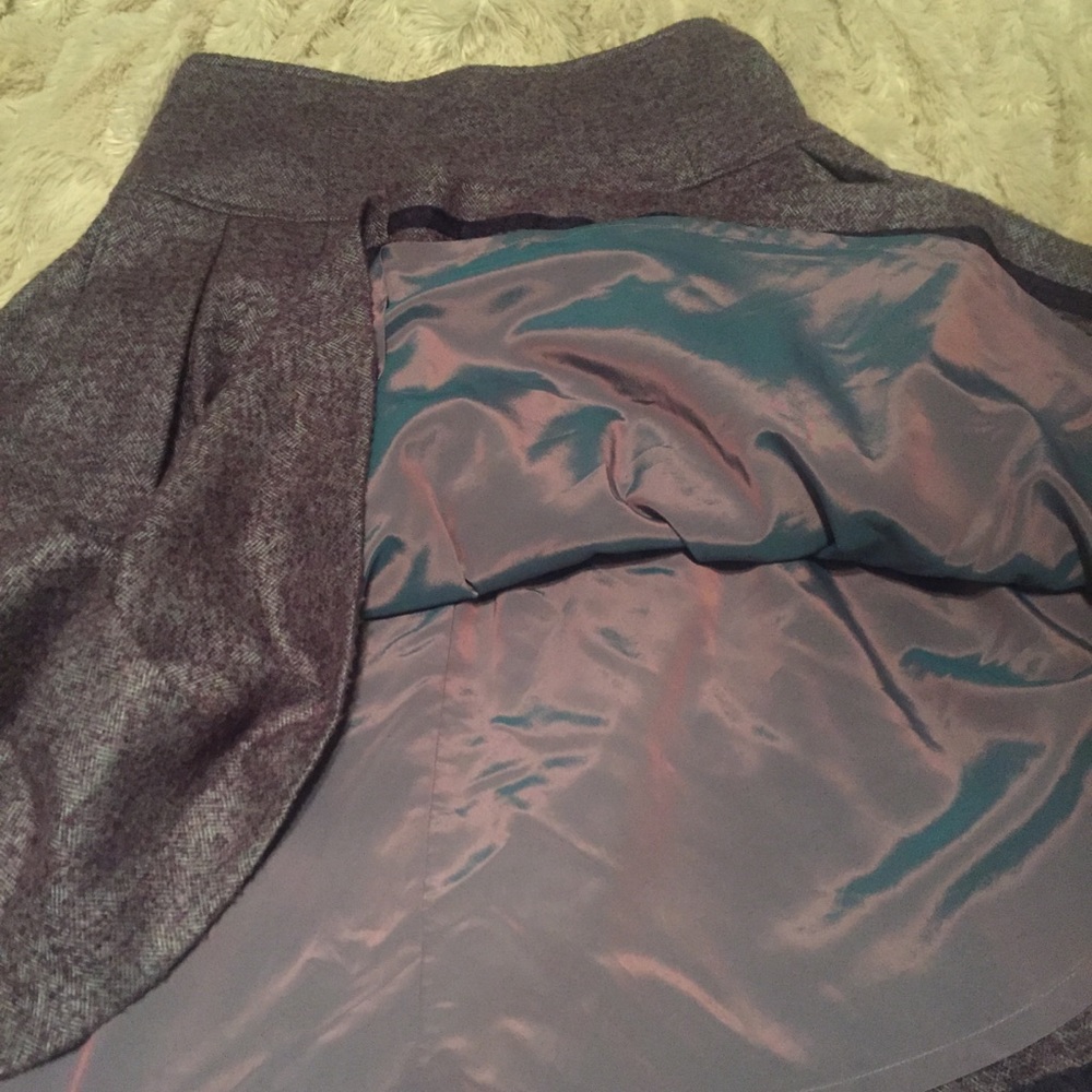 Bill Blass Purple Wool Cashmere Skirt w/ Pockets-4 - Picture 4 of 8